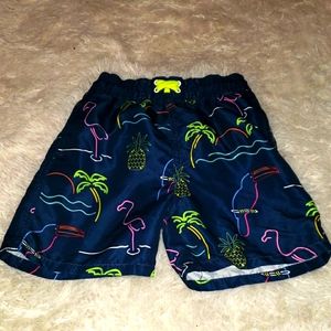 Shade Critters Palm Beach Blue Tropical Theme Size 4/5 Swim Trunk